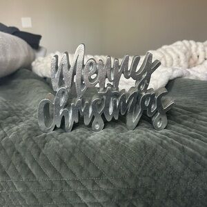 Hobby Lobby Silver 'Merry Christmas' Script Tabletop Sign